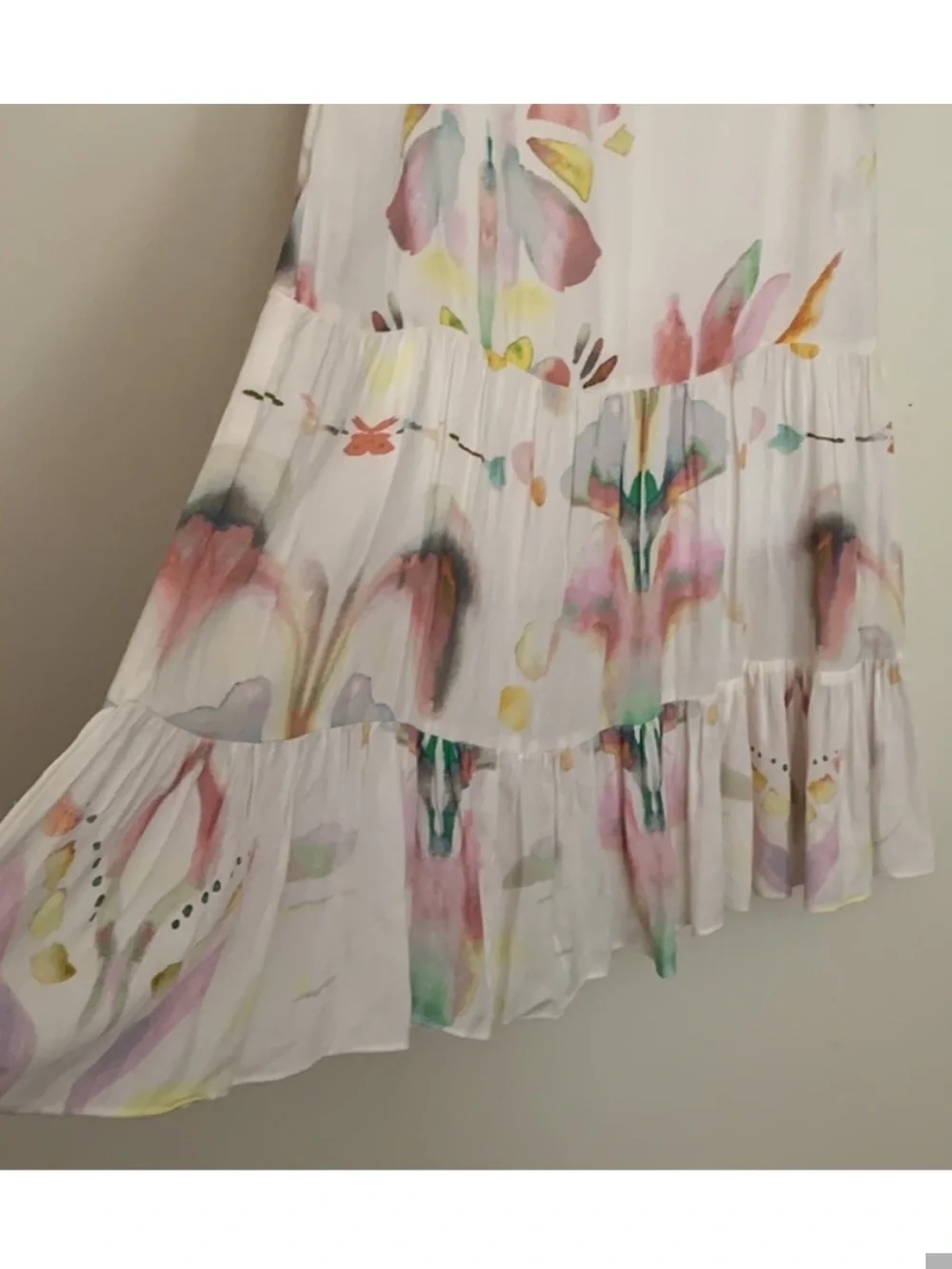 Free People Watercolor Floral Skirt Soft Pastel Print
